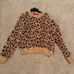 Leopard Print Sweater - Brown